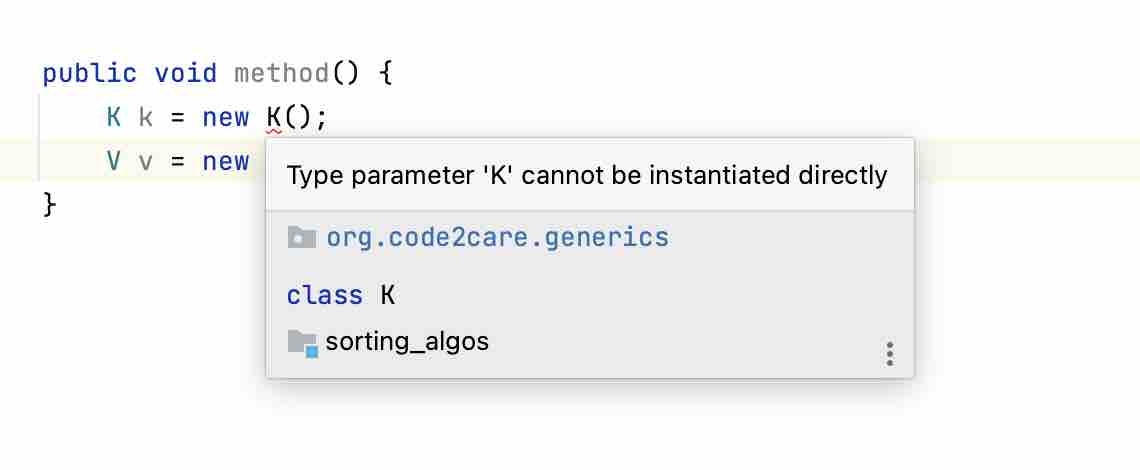 Type parameter K cannot be instantiated directly